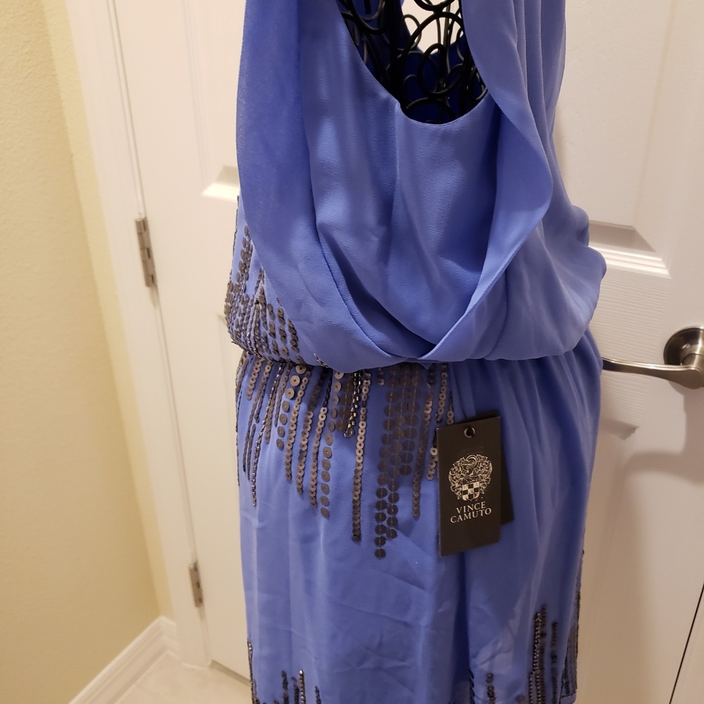 NWOT Vince Camuto Periwinkle dress w/beaded detail - Picture 5 of 8
